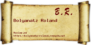 Bolyanatz Roland névjegykártya